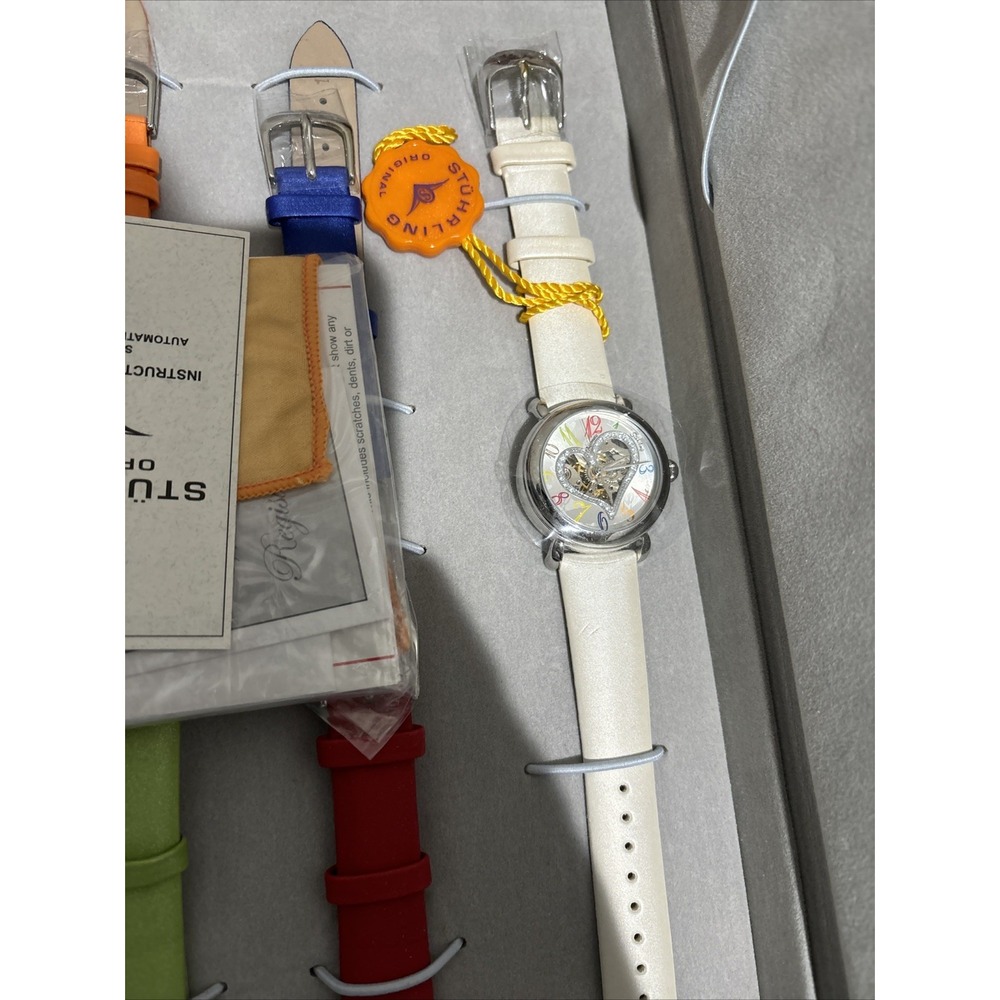 STUHRLING Amour 109SW2 Automatic 35mm Fashion Colorful Heart Watch New Gift - Picture 3 of 8